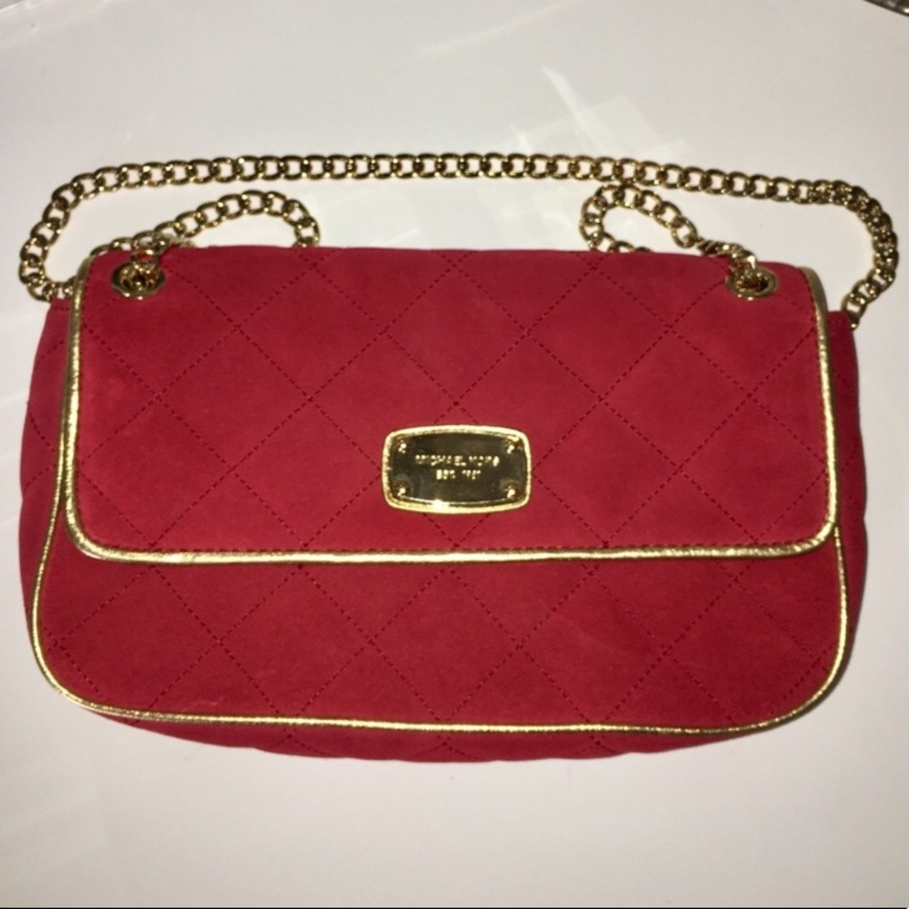 Red quilted Michael Kors bag ❤️